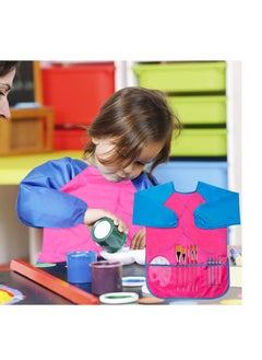 Y&D Kids Childrens Apron Art Smocks Waterproof Apron, Long Sleeve Children Painting Aprons with 3 Pockets for Painting, Pottery School, Baking, Craft Lab Activity  - Image 4