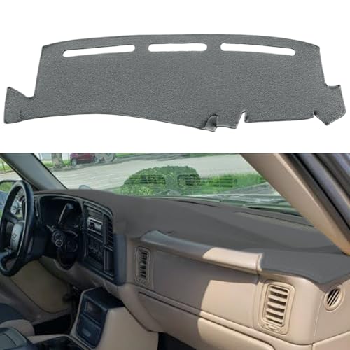Yiz Dash Cover Mat Fit for 1999-2006 GMC Sierra/Chevy Chevrolet Silverado 1500 2500 3500 HD,2000-2006 GMC Yukon/Yukon XL/Chevy Suburban Tahoe Avalanche,Dashboard Pad Carpet (99-06 Dark Gray) Y44 - Image 1