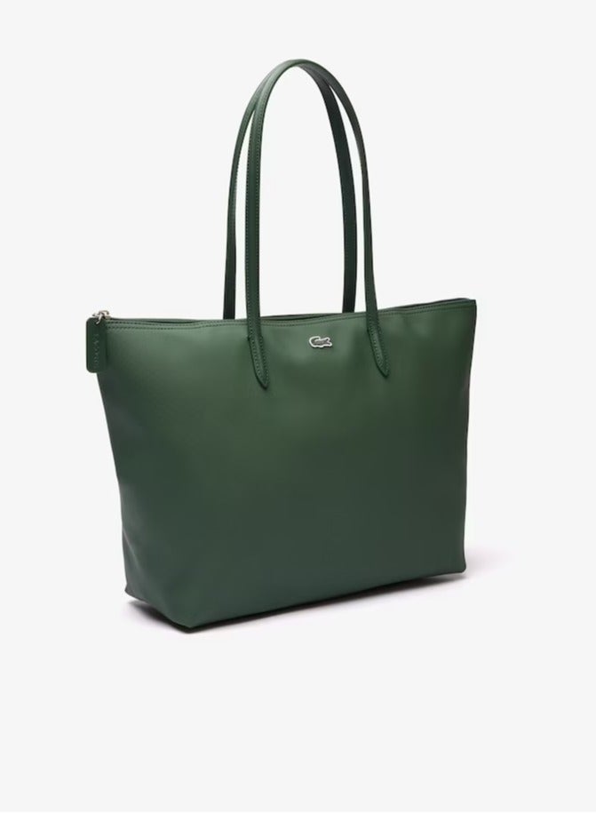 LACOSTE Lacoste Large Green Tote Bag (45x30x12cm) - Eco-Friendly PU Leather, Zippered Top Fast Saudi Delivery - Image 2