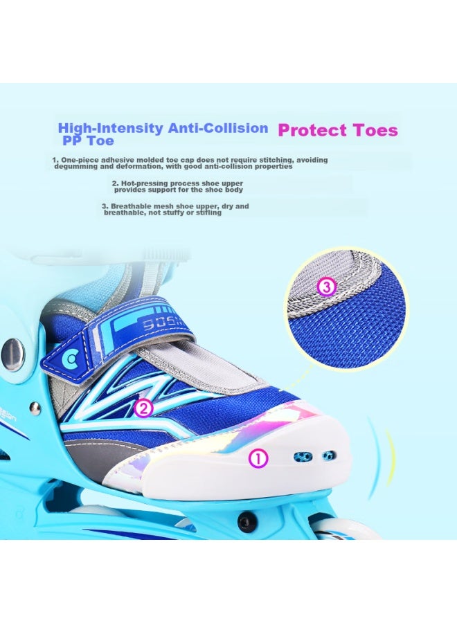 M-cro Micro Inline Skates For Boys And Girls, Roller Skating Sports Roller Skates, 906m Blue Set, Size L - Image 4