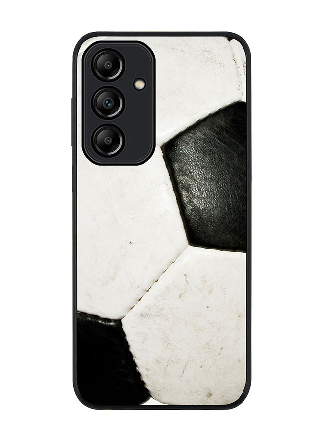 Stylizedd Rugged Black Edge Case for Samsung Galaxy A35, Slim fit Case Flexible Anti Drop TPU Gel Thin Cover -  Football (Soccer Ball) - Image 1