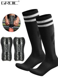GROIC Soccer Shin Guards for Youth Kids Toddler, Protective Soccer Shin Pads & Sleeves Equipment - Football Gear for Teens with Football Socks and Shin Pads  - Image 1