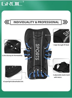 GROIC Soccer Shin Guards for Youth Kids Toddler, Protective Soccer Shin Pads & Sleeves Equipment - Football Gear for Teens with Football Socks and Shin Pads  - Image 5