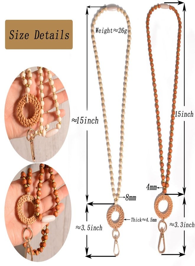 Lantintop Beaded Badge Lanyards for ID Badges Boho Wood Breakaway Badge Lanyards for Families、Friends 、Colleagues - Image 2