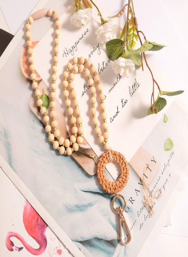 Lantintop Beaded Badge Lanyards for ID Badges Boho Wood Breakaway Badge Lanyards for Families、Friends 、Colleagues - Image 5