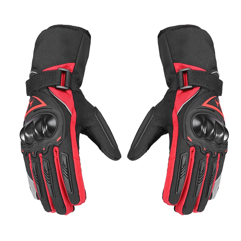 Winter Motorcycle Gloves Waterproof Cold Weather Motorcycle Gloves Warm Riding Gloves with Reflective Stripe - Image 1
