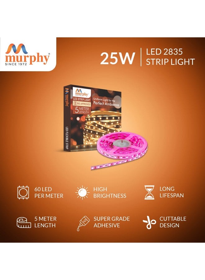 Murphy 25W LED Strip 2835 Cove Light 5 Metre (Pink, Pack of 1) with Driver - Image 2