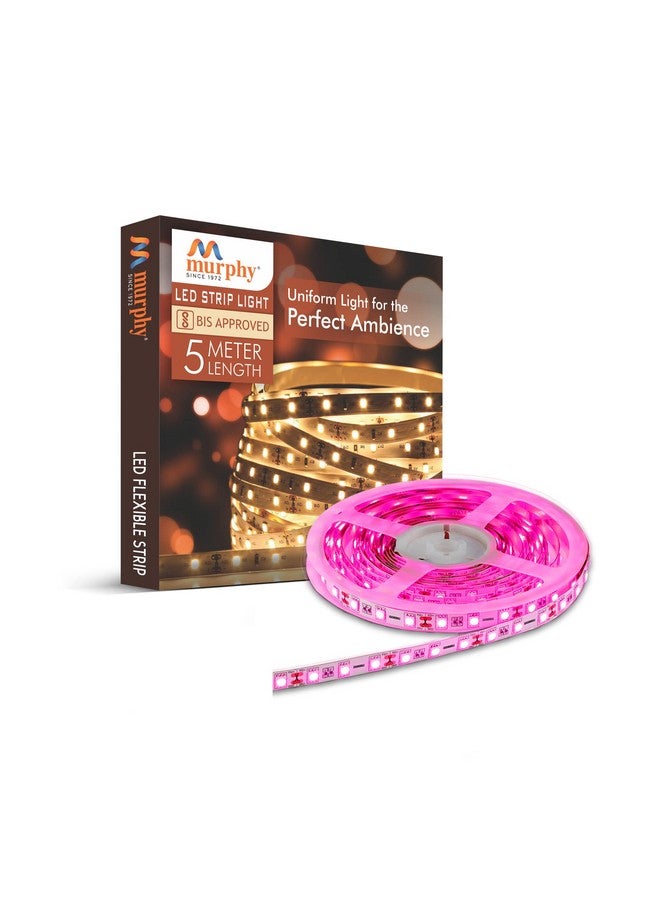 Murphy 25W LED Strip 2835 Cove Light 5 Metre (Pink, Pack of 1) with Driver - Image 1