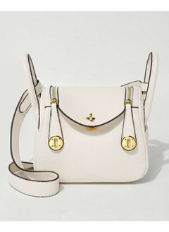 Loquat Ladies' Stylish Pillow Bags Single Shoulder Crossbody Handbag With Golden  Buckle Cream White 