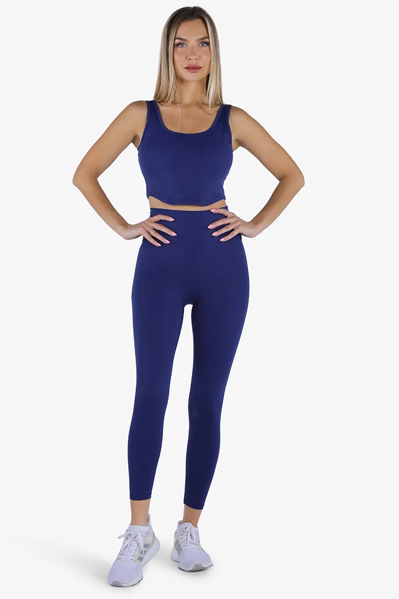 ياسيكو YesEco Women’s Blue Sports Bra – U-Back High-Support Padded Activewear for Yoga, Gym & Fitness | Eco-Friendly Fabric: 75% Recycled Nylon, 25% Spandex | Sustainable | Bra Only