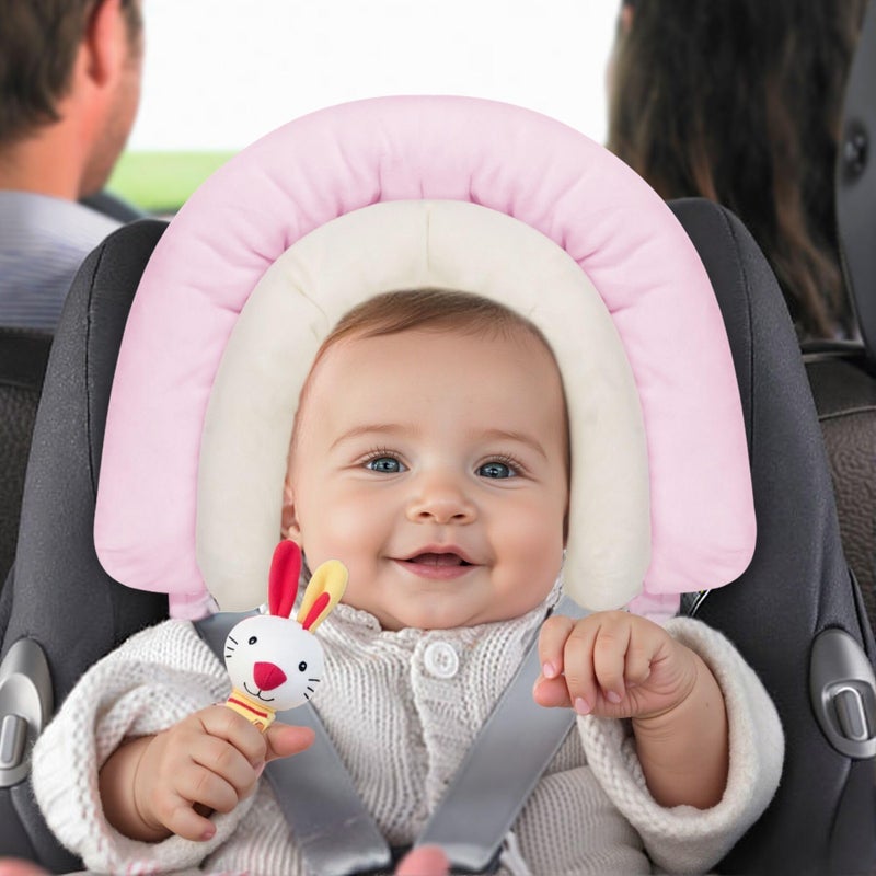 COOLBEBE New 2-in-1 Babybody Supports for Baby Newborn Infants - Extra Soft Stroller Cushion Pads Car Seat Insert, Seasons, Pink - Image 2