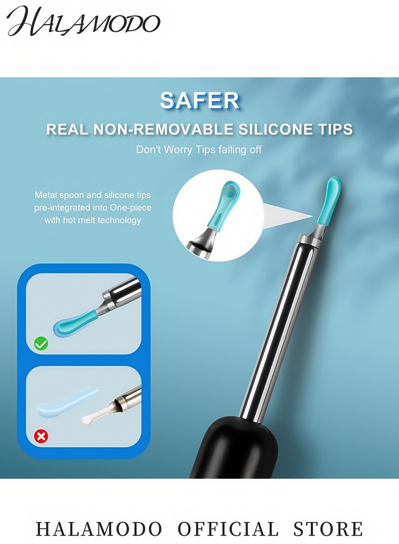 HALAMODO 1080P HD Ear Cleaning Tool with Camera Wireless Otoscope Ear Wax Remover Ear Inspection Kit with LED Light for iOS & Android  - Image 3