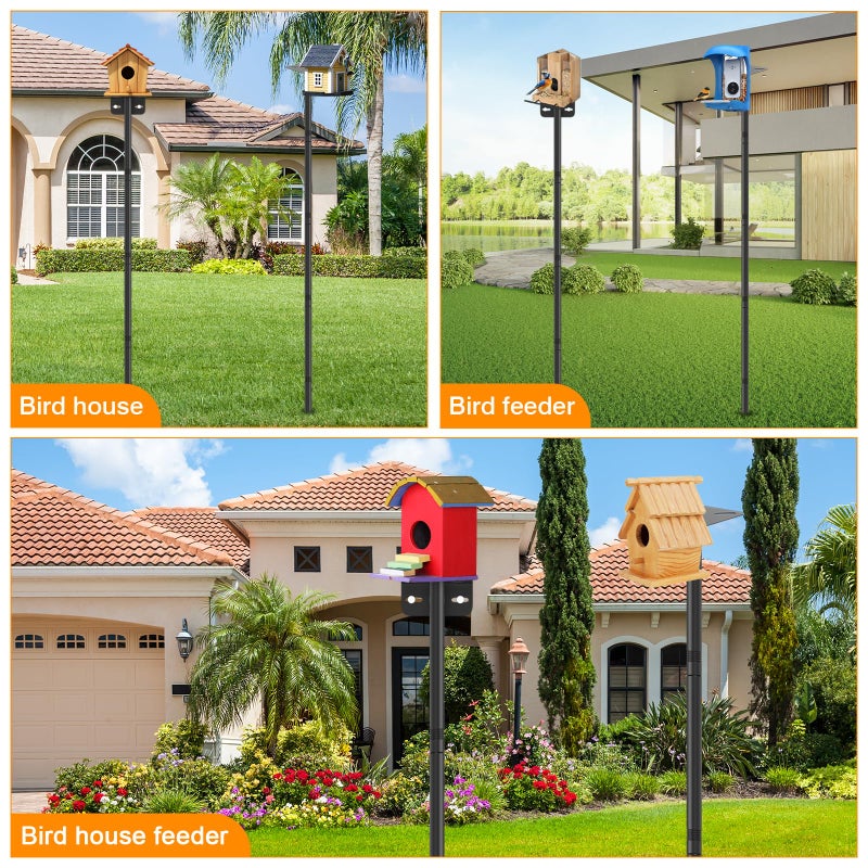 AHRLHR 2 Pack 80 Inch Adjustable Bird Feeder Pole,Bird House Pole Suitable for Feeders & Birdhouse,Weather Station,Heavy-Duty Rustproof Design,Enhance Outdoor Decor & Birdwatching Experience - Image 2