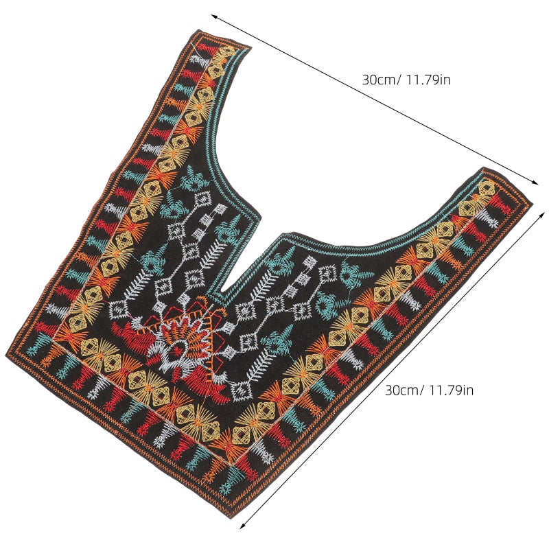 👕 طقم رقع مطرزة بزخارف عرقية بألوان متعددة بشكل مستطيل - Image 2