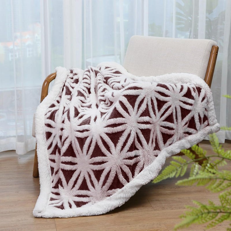 LOMAO Sherpa Fleece Blanket Fuzzy Soft Throw Blanket Dual Sided Blanket for Couch Sofa Bed (Rose Brown, 51"x63") - Image 2