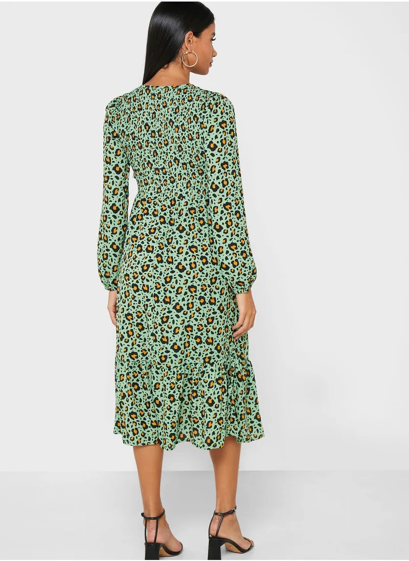 Jacqueline de Yong Printed Pleated Dress