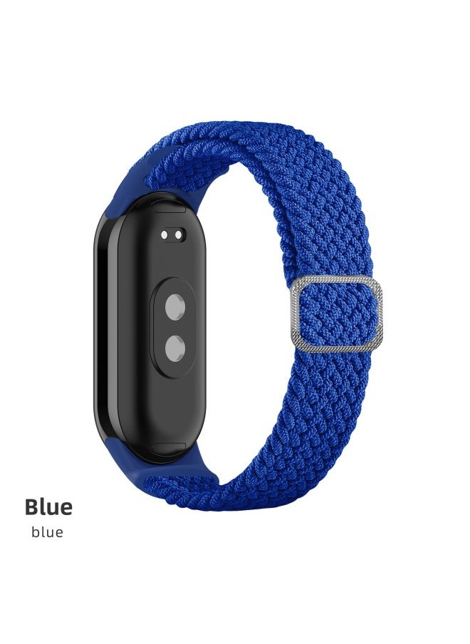 Generic Suitable For Mi Band 9 Strap Woven Slide Button Adjustable Wristband Mi8 Special Nylon Replacement Band Fashion Bracelet-Color:Mi 9/8-blue [woven Slide Buckle Style]  - Image 1