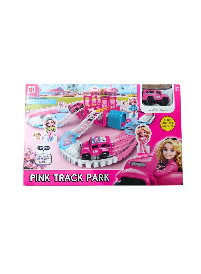Pink Track and Park Toy Set - Image 1