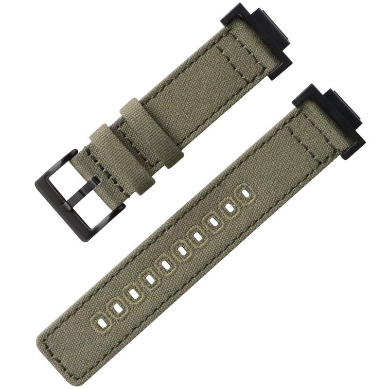 Lijinlan Nylon Strap Compatible with Casio G-shock Watch GW100/GA100/GA120/GA400/GD100/GD110/GD350/ DW-D5500 /DW5600E/ DW6900/DW-9052/GWM5610, Replacement Canvas Band for Gshock (Green, Black) - Image 1