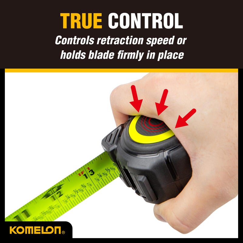 Komelon 16-Ft Retraction Control Tape Measure With Fraction Marks  Backside Printing  High Visibility Blade (Tc16) - Image 4