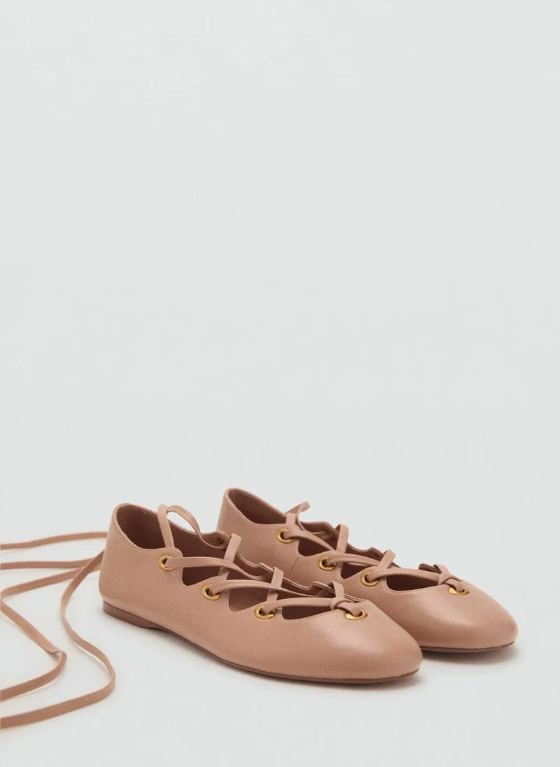 MANGO Crossed Straps Ballerina