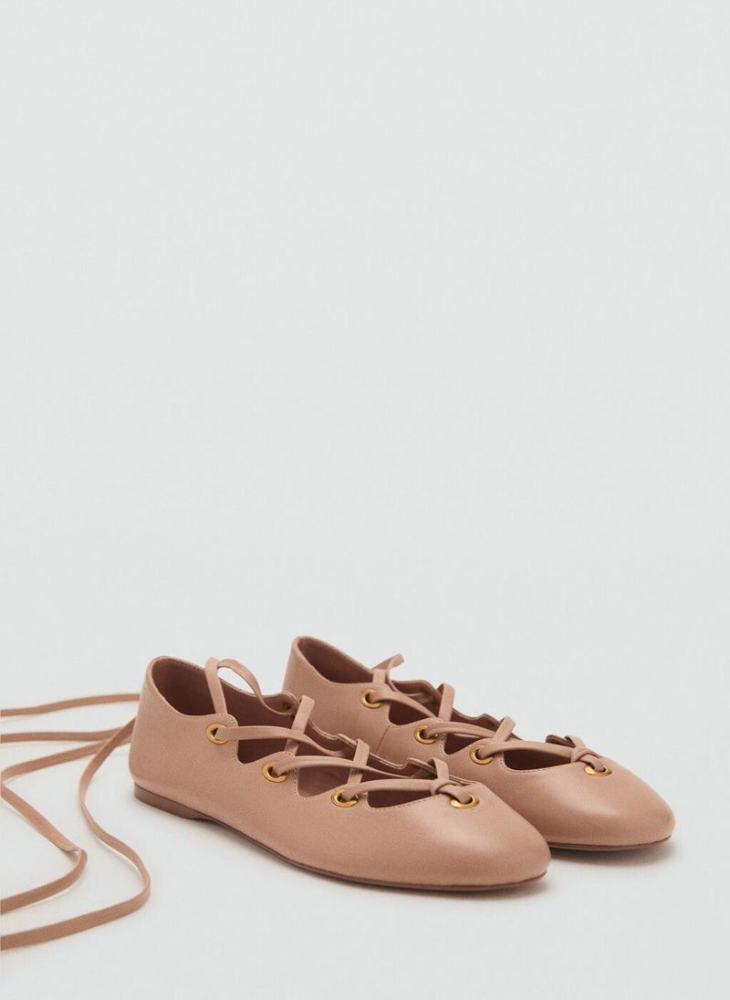 MANGO Crossed Straps Ballerina  - Image 2