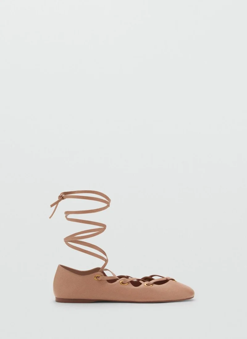 MANGO Crossed Straps Ballerina