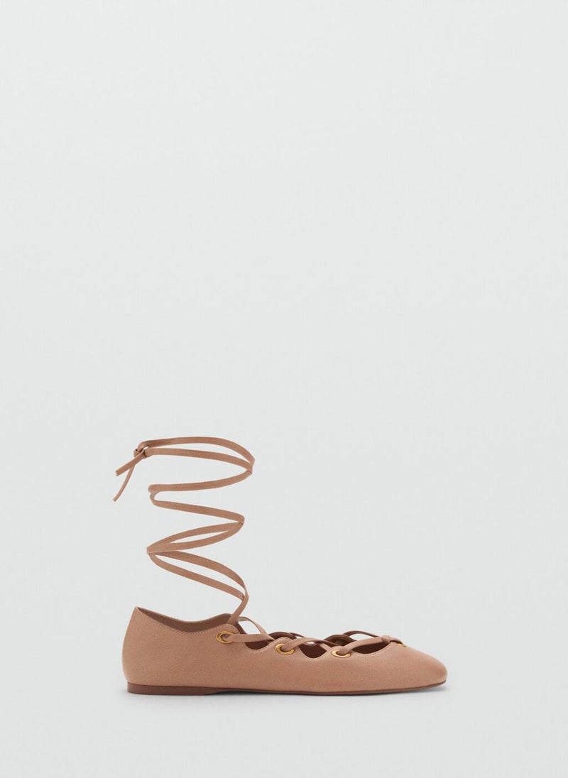 MANGO Crossed Straps Ballerina  - Image 1
