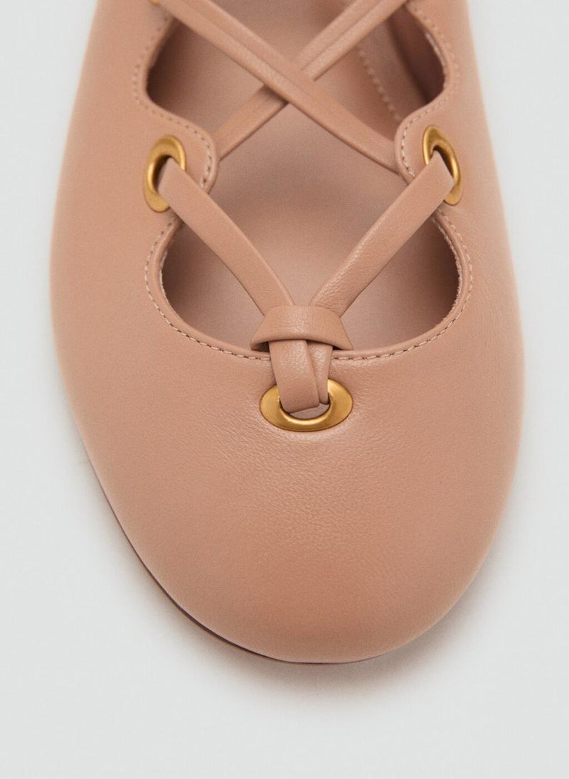 MANGO Crossed Straps Ballerina  - Image 4