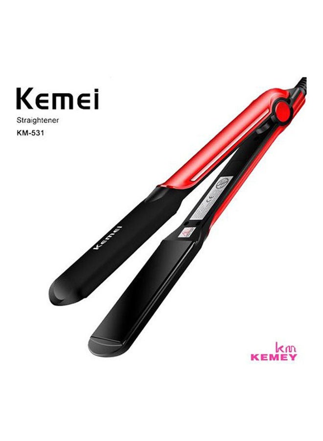 Kemei Professional Hair Straightener - 220 'C +100meza Gift Comb Red - Image 2