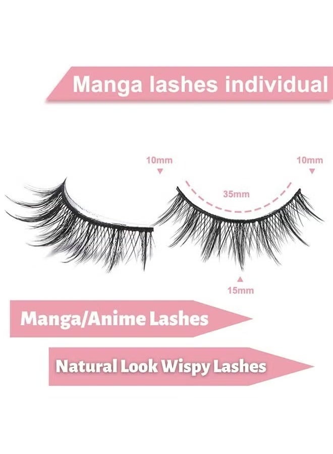 الإيمان بالعاطفة مانغا رمش 10 أزواج من الرموش وهمية منتفخ الطبيعية التي تبدو وكأنها مجموعة واحدة من الرموش الناعمة والحكمة مانغا الرموش - Image 4