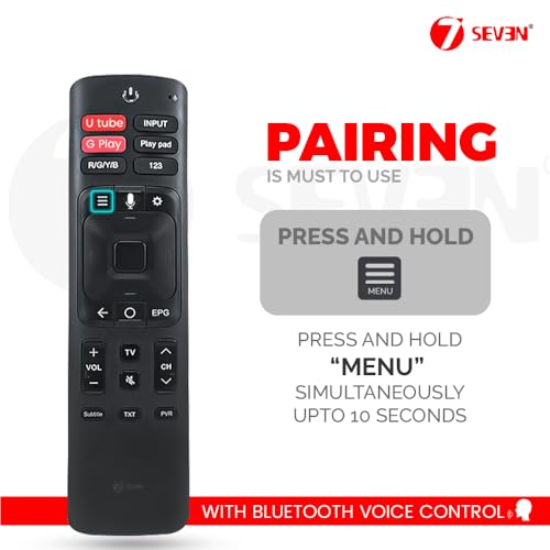 7-Seven 7SEVEN® Compatible of Vu Tv Remote Original Model ERF3F69V Suitable for Smart Android 4k LED FHD UHD QLED Vu Television Remote Control Replicate if Existing Remotes Match Exacly- Pairing Must - Image 2