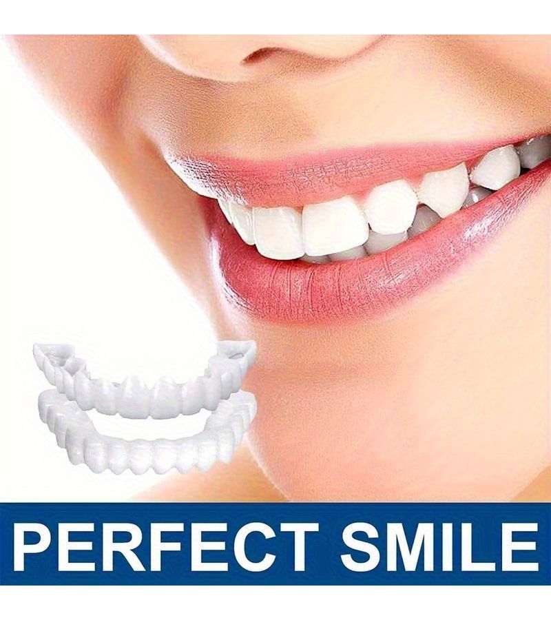 12 Sets Adjustable Cosmetic Teeth Veneers for Upper Lower Unisex Easy Wear Instant Kit - Image 2