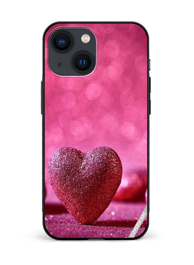 Protective Case Cover For Apple iPhone 13 Mini Glitter Heart Design Pink