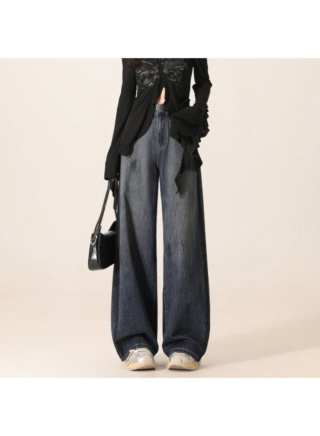 HAPPY High-waisted Wide-leg Jeans For Women In Autum New Style Popular Hot Style Loose Slimming Look Straight Pants - Image 1