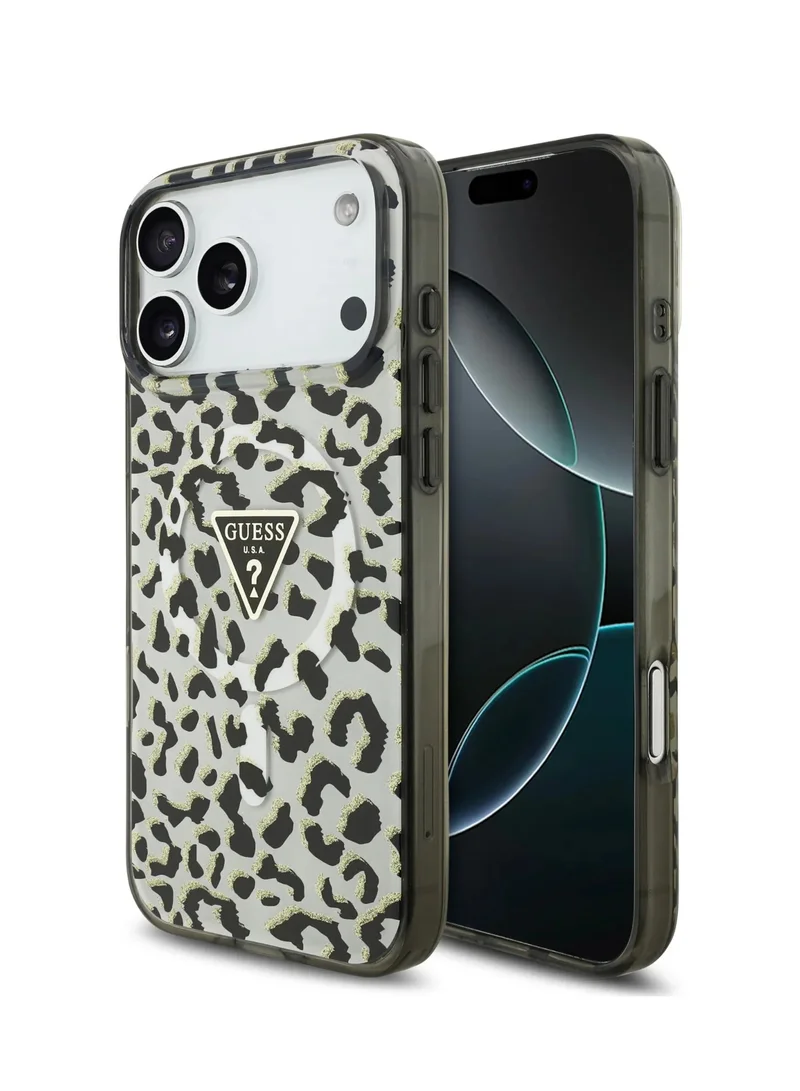 جس غطاء ماغسيف iPhone 17 Pro Max من PC+TPU مع نقشة النمر واللمعان / تركيب سهل بنظام "سناب أون" / حماية ضد الصدمات / تصميم نحيف / غطاء خلفي خفيف الوزن / قبضة مريحة
