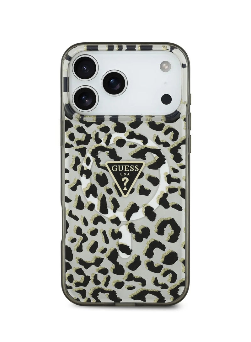GUESS iPhone 17 Pro Max MagSafe PC+TPU Case With Leopard & Glitter Pattern / Easy Snap-On / Drop Protection / Slim Profile / Lightweight Back Cover / Comfortable Grip - Image 2