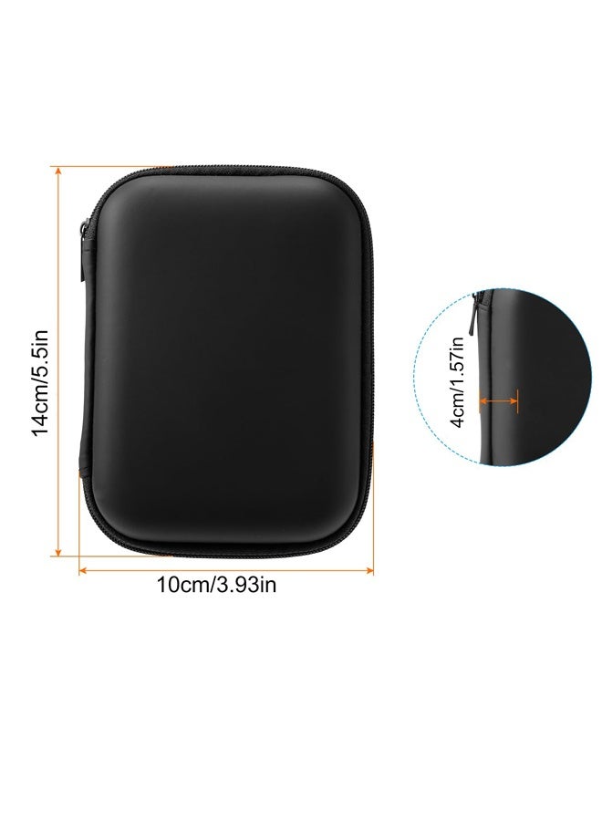 Earbuds Protect Cases Wired Earphone Case Holder EVA Case Zipper Organizer Small with Mesh Pocket for USB Cable Earphones Protective Case Cover For External HDD Power Protect Case Black - Image 2