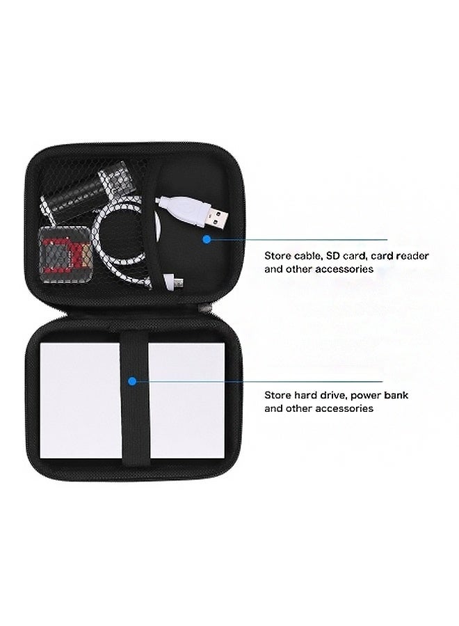 Earbuds Protect Cases Wired Earphone Case Holder EVA Case Zipper Organizer Small with Mesh Pocket for USB Cable Earphones Protective Case Cover For External HDD Power Protect Case Black - Image 3