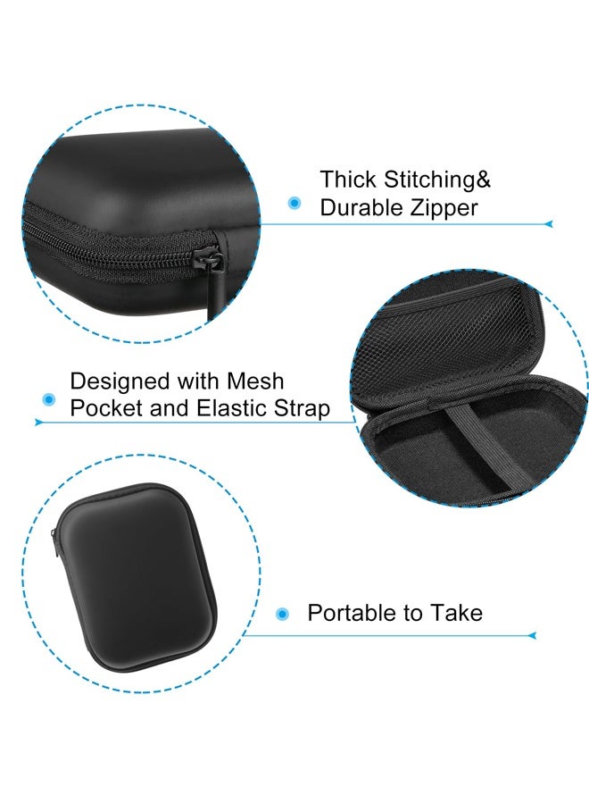 Earbuds Protect Cases Wired Earphone Case Holder EVA Case Zipper Organizer Small with Mesh Pocket for USB Cable Earphones Protective Case Cover For External HDD Power Protect Case Black - Image 4
