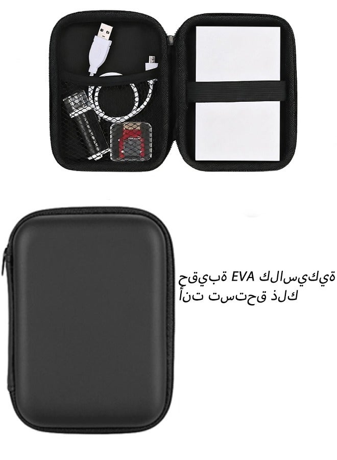 Earbuds Protect Cases Wired Earphone Case Holder EVA Case Zipper Organizer Small with Mesh Pocket for USB Cable Earphones Protective Case Cover For External HDD Power Protect Case Black - Image 1