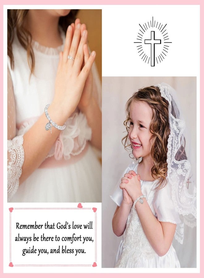 UNGENT THEM First Communion Gifts for Girls Catholic First 1st Holy Communion Decorations Cross Rosary Bracelets Goddaughter - Image 4