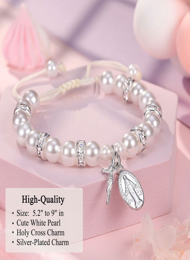 UNGENT THEM First Communion Gifts for Girls Catholic First 1st Holy Communion Decorations Cross Rosary Bracelets Goddaughter - Image 3