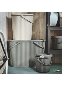 BS Case BS Case Ikeaa DAMMNG Stackable Bin with Lid Dark Grey 8 L 2 Gallons Polypropylene Plastic Recycled Materials  - Image 2