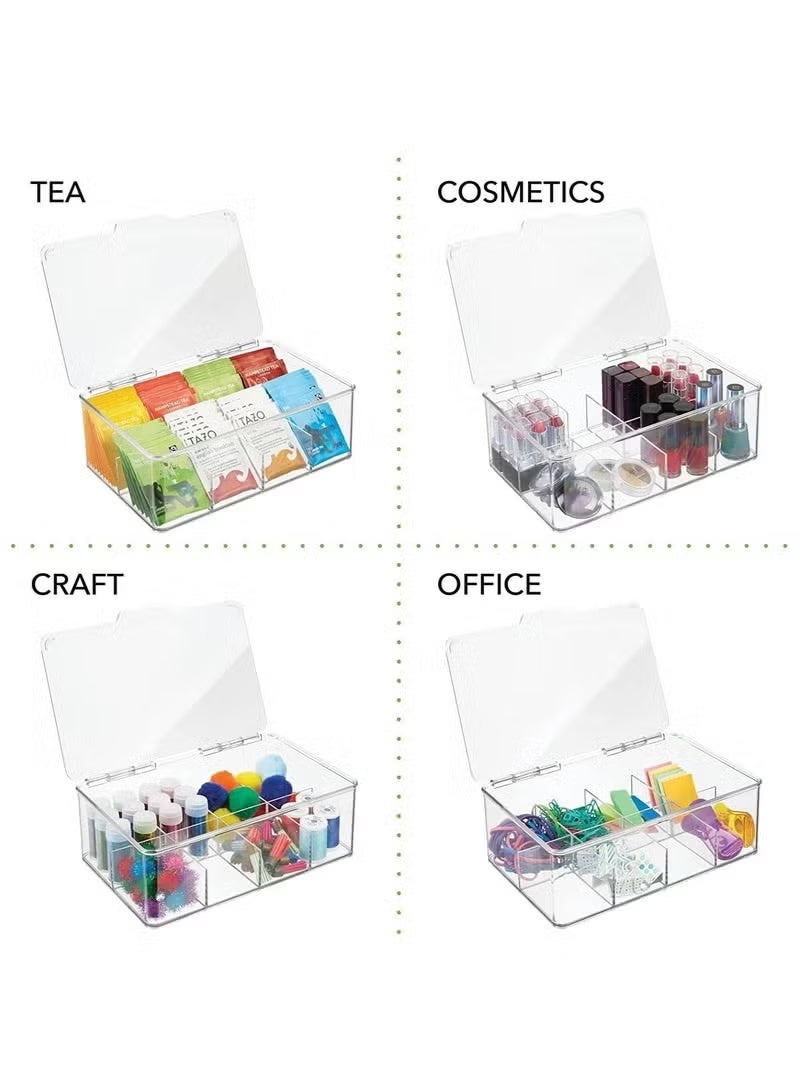 كيلا صندوق تخزين أكياس الشاي سهل الاختيار - صندوق تخزين شاي واحد بثمانية أقسام، يتسع لـ 100 كيس شاي في كل قسم - منظم شاي - صندوق تخزين أكياس الشاي - شفاف - Image 5