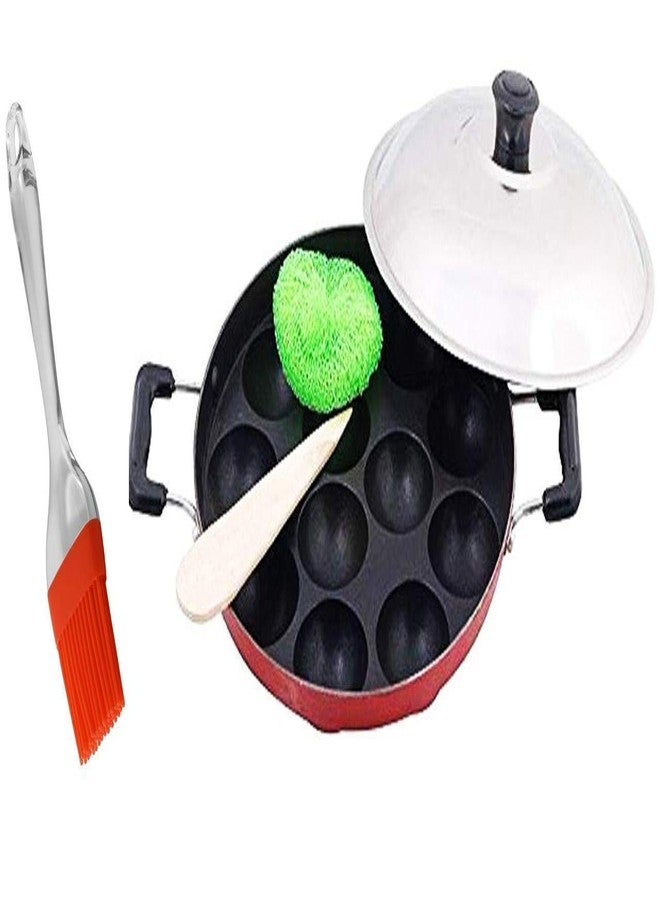 KD ZONE 12 Cavities Non Stick Appam Patra with Lid and Side Handle - Image 3