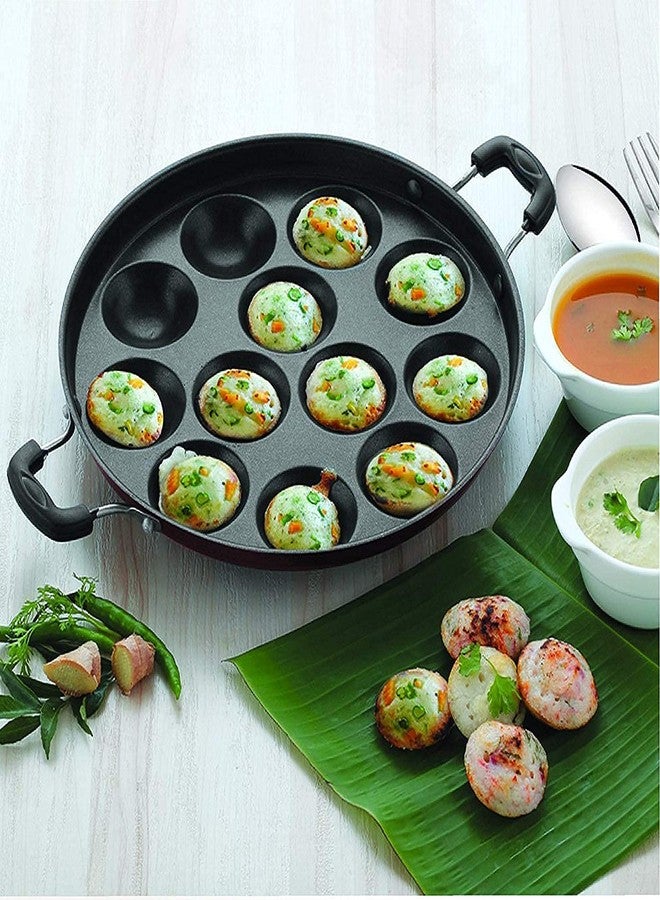 KD ZONE 12 Cavities Non Stick Appam Patra with Lid and Side Handle - Image 1