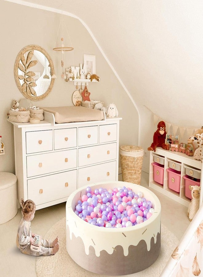 جوجوسو كرات GOGOSO Star Ball Pit، كرات بلاستيكية ملونة مقاومة للكسر وخالية من مادة BPA، مثالية للعب الأطفال الصغار، لتزيين حفلات الكريسماس، لافتة سوار صداقة عملاقة، أحمر بنفسجي، 50 كرة مقاس 2.15 بوصة. - Image 2