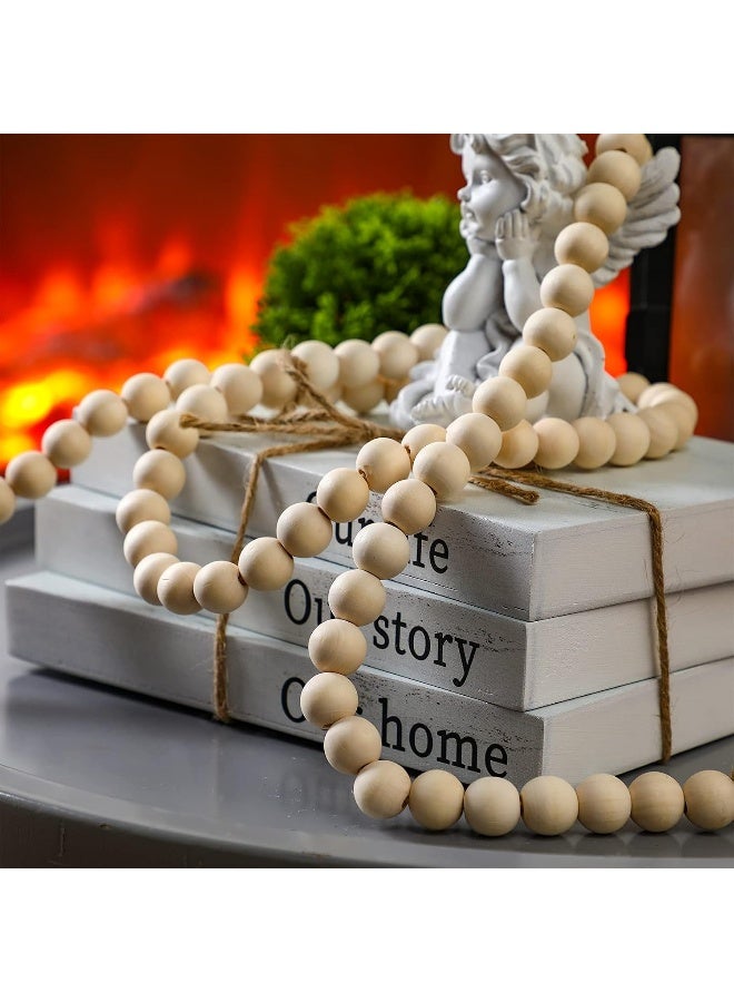 Jetec Jetec Decorative Display Books Hardcover, Faux Farmhouse Stacked for Coffee Tables Shelves with Wood Bead Tassels 58 Inch, 3 Pieces, White (Our Life, Our Story, Our Home)  - Image 2