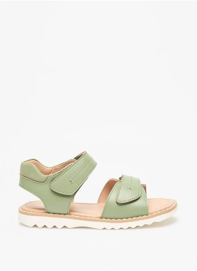 جونيورز Boys Textured Sandals With Hook And Loop Closure